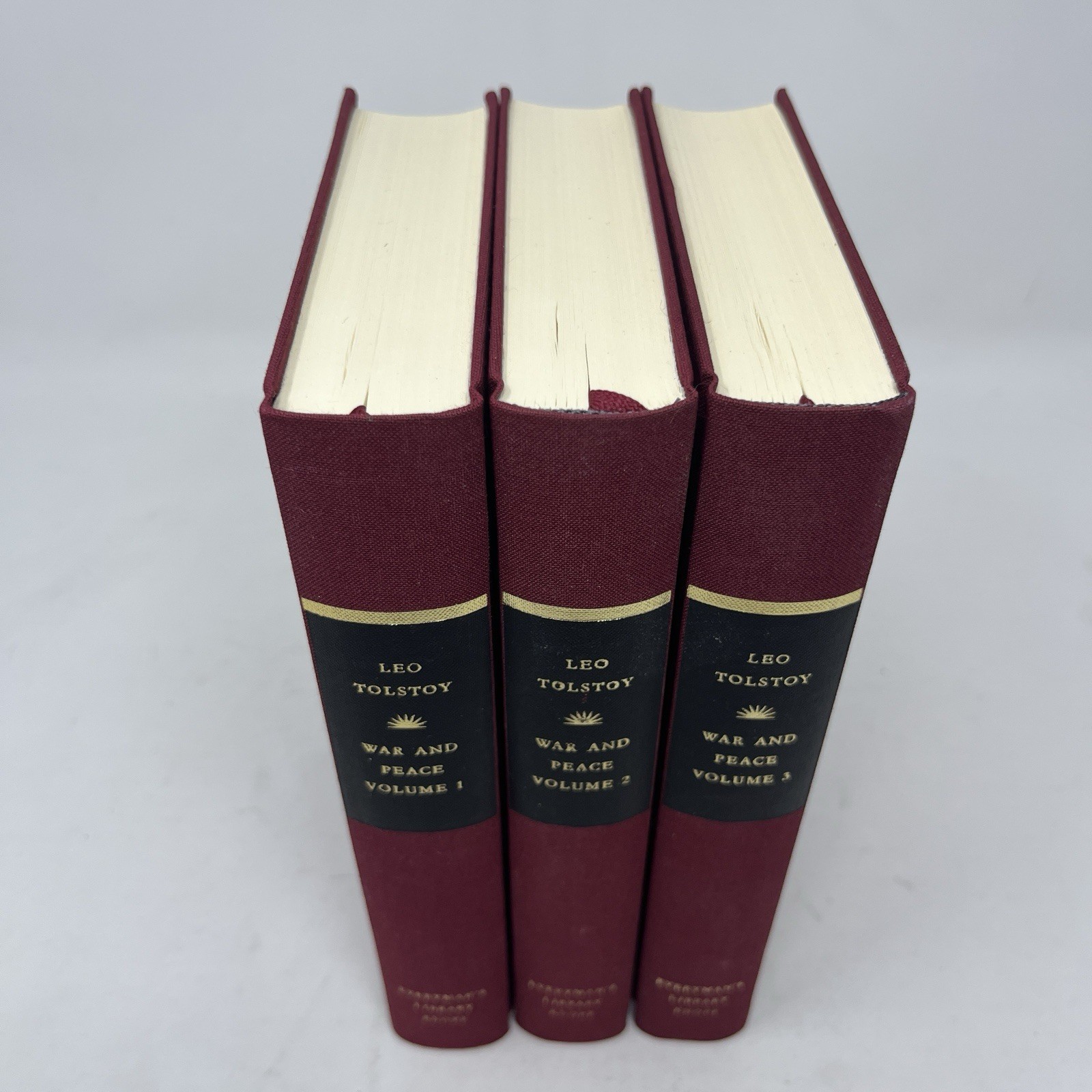 WAR AND PEACE 3 volume HC set w/ Slipcase Leo Tolstoy Everyman’s Library