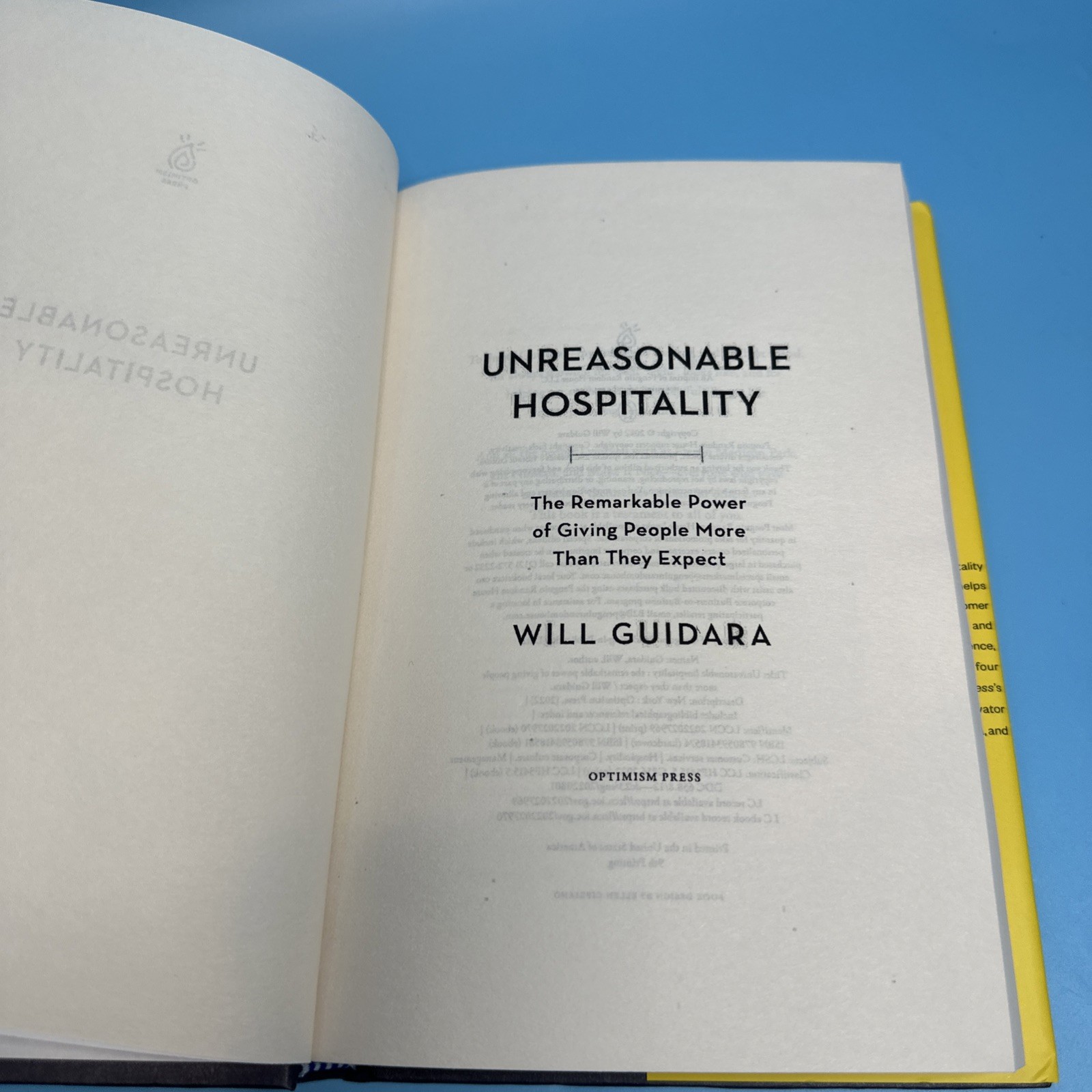 Unreasonable Hospitality By Will Guidara New Stock Free Shipping (HARDCOVER)