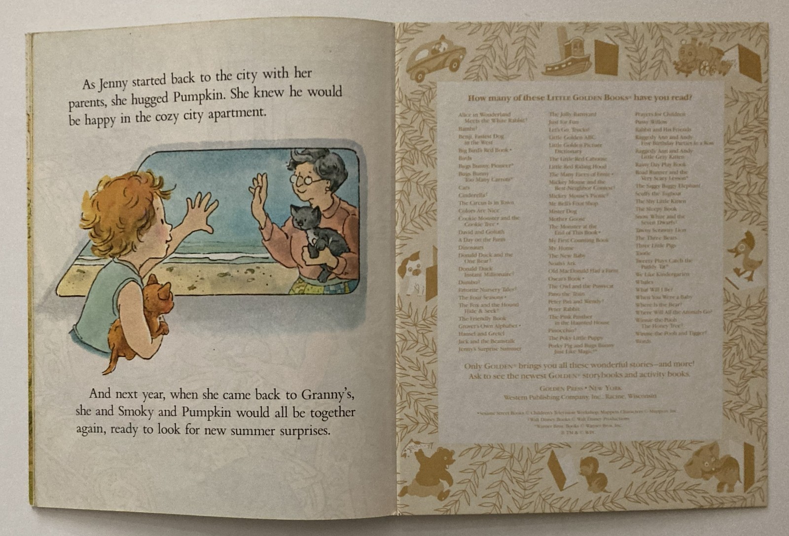 VTG Jenny’s Surprise Summer Little Golden Book 1981 Eugenie 2 Kittens Unmarked
