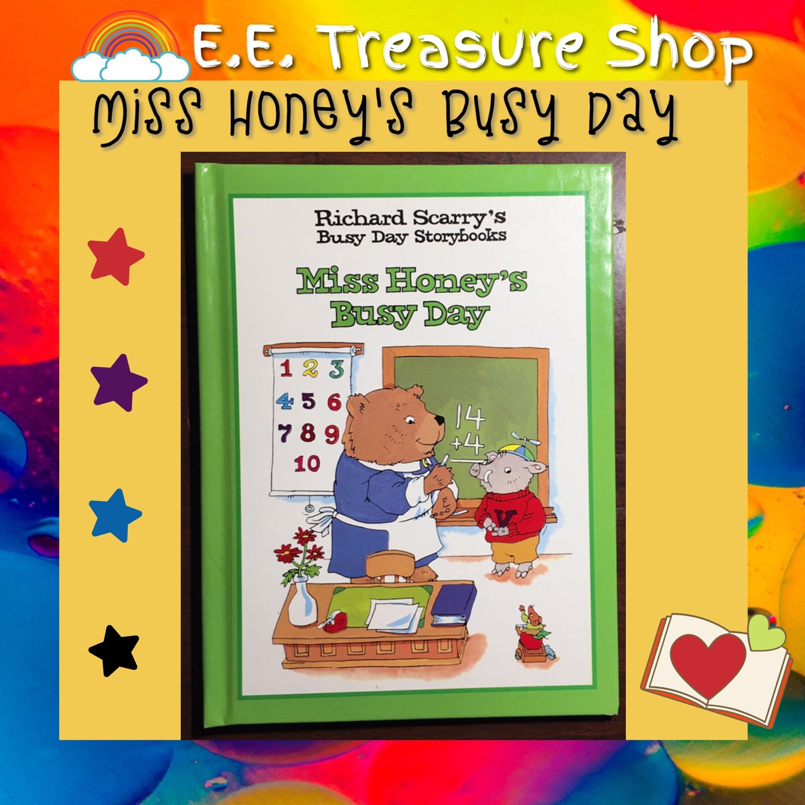 Richard Scarry Books, Set of 8, Vintage 1997, New Condition, Busy Day Storybooks