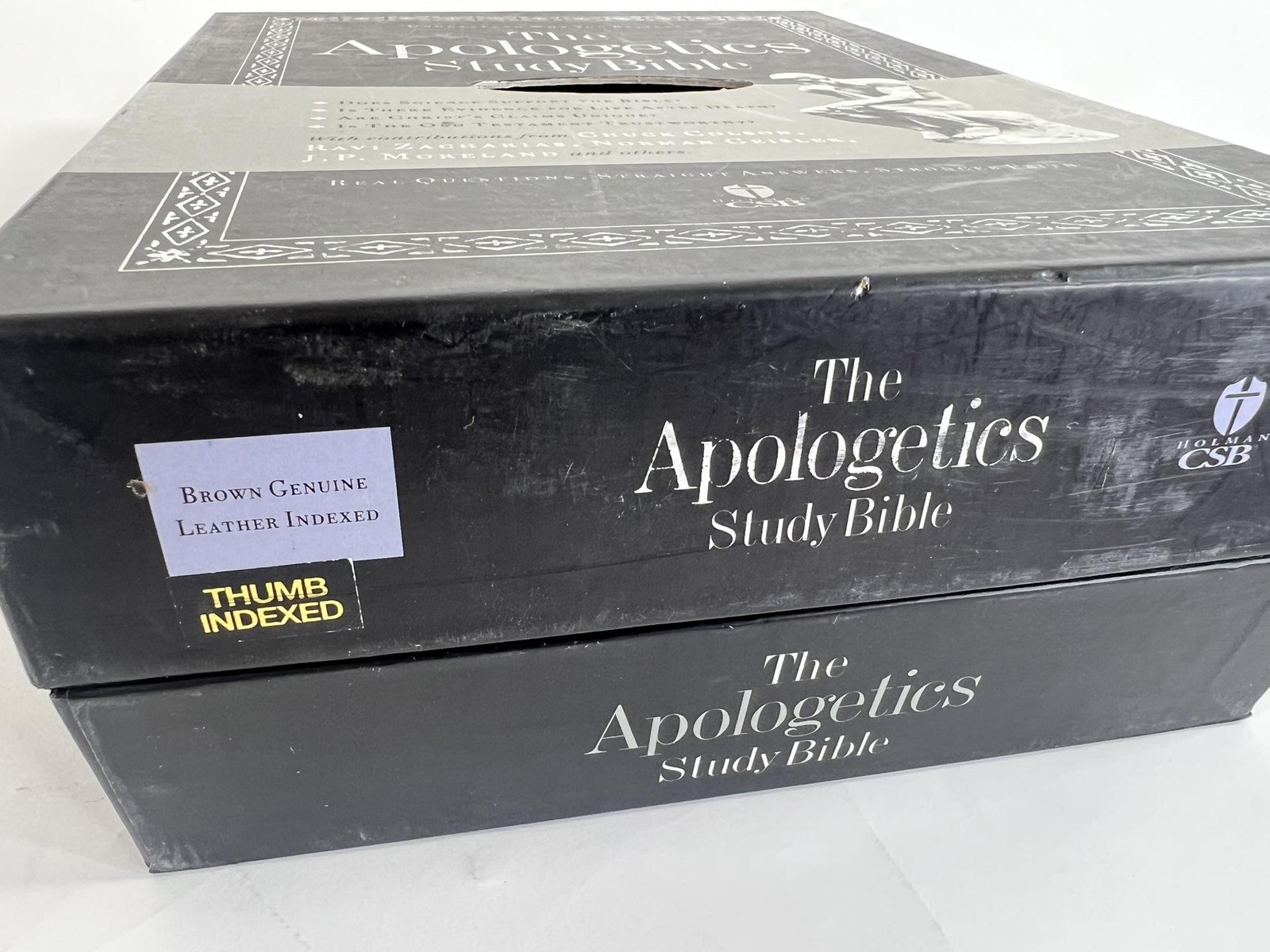 The Apologetics Study Bible Ted Cabal Holman CSB Brown Genuine Leather Indexed