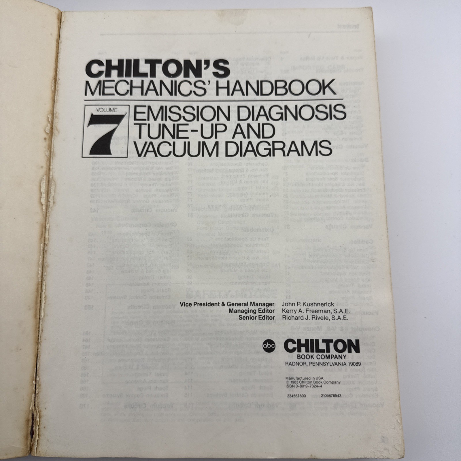 Chilton Mechanics Handbook Volume 7 Emission Diagnosis Tune-Up Vacuum Diagrams 1