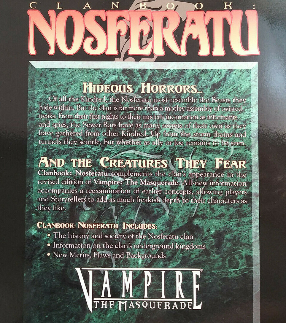 Nosferatu – Revised Edition – Clanbook (Vampire the Masquerade) White Wolf