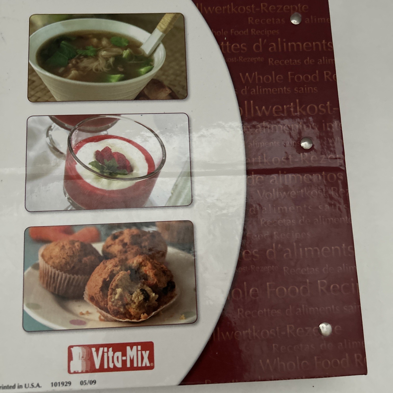 Vita-Mix Owner’s Manual + Cookbook Recipes Instructions Binder w Built-In Stand