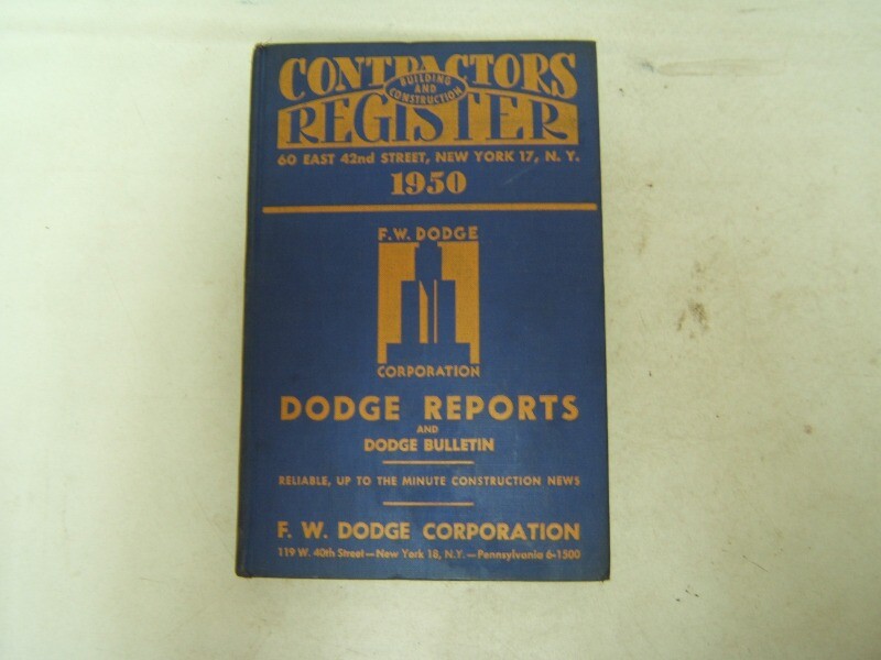Contractors Register Building & construction New York New Jersey 1950 Book HB