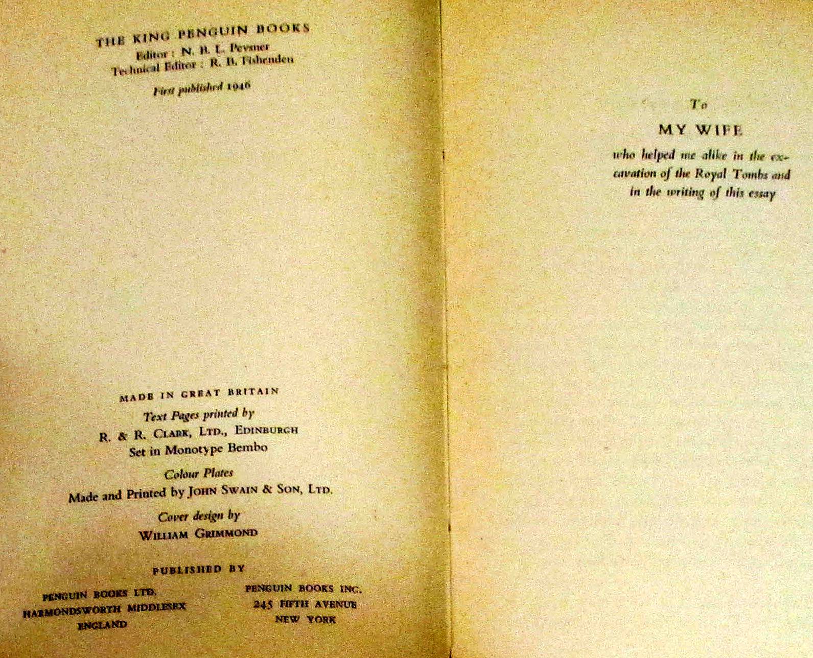 1946 UR: Royal Tomb The First Phases Leonard Woolley 39 Pages + 16 Plates