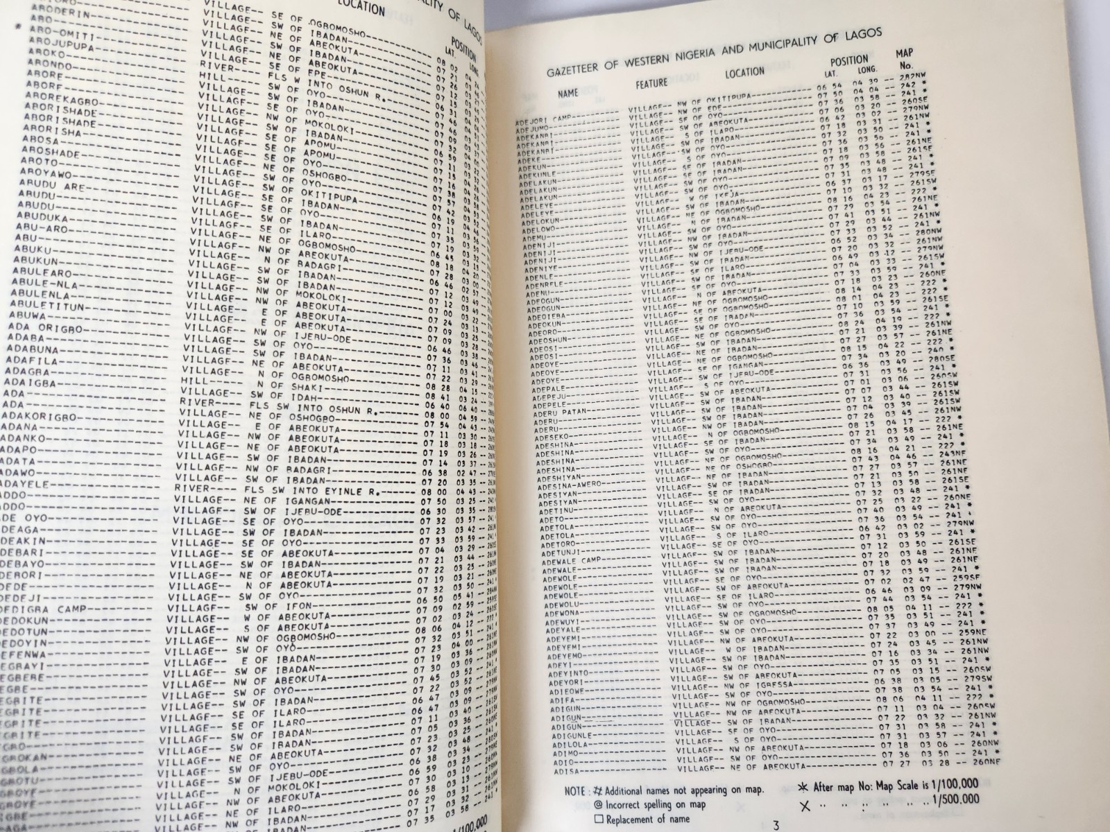 Gazetteer Vol II Nigeria Lagos 1965 Fold Out Map Federal Survey Book 176 Pages