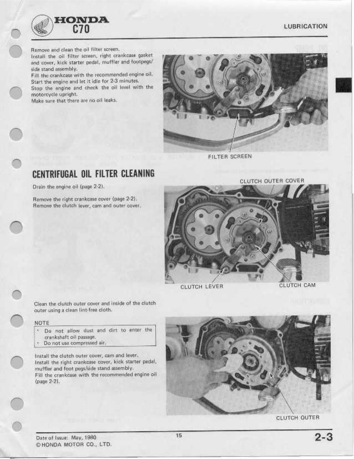 HONDA C70 Shop Manual 1980 Through 1982 1981, ROBUST BINDING – TOUGH COVERED
