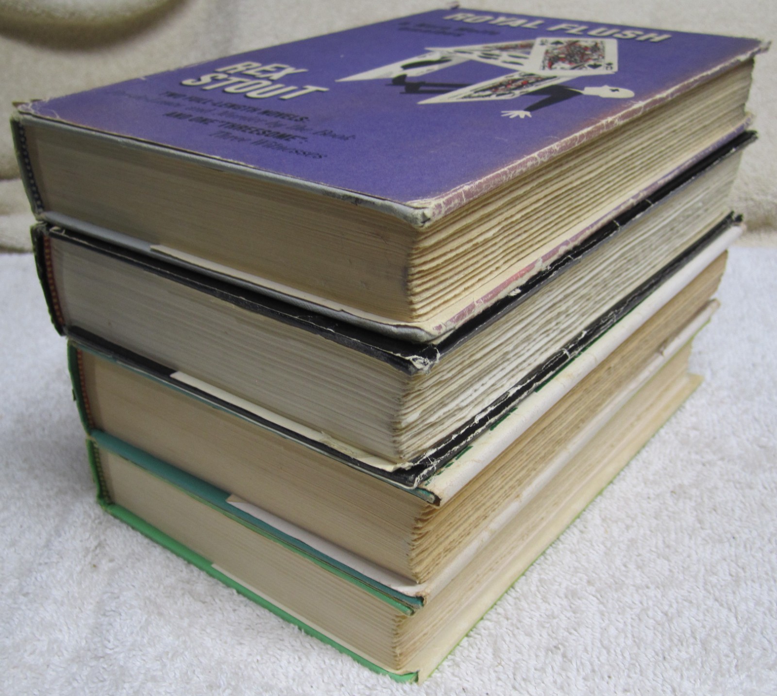 4 Rex Stout Royal Flush BCE Nero Wolfe Omnibus Vtg HCDJ Viking 1965 DJ 3 Aces +