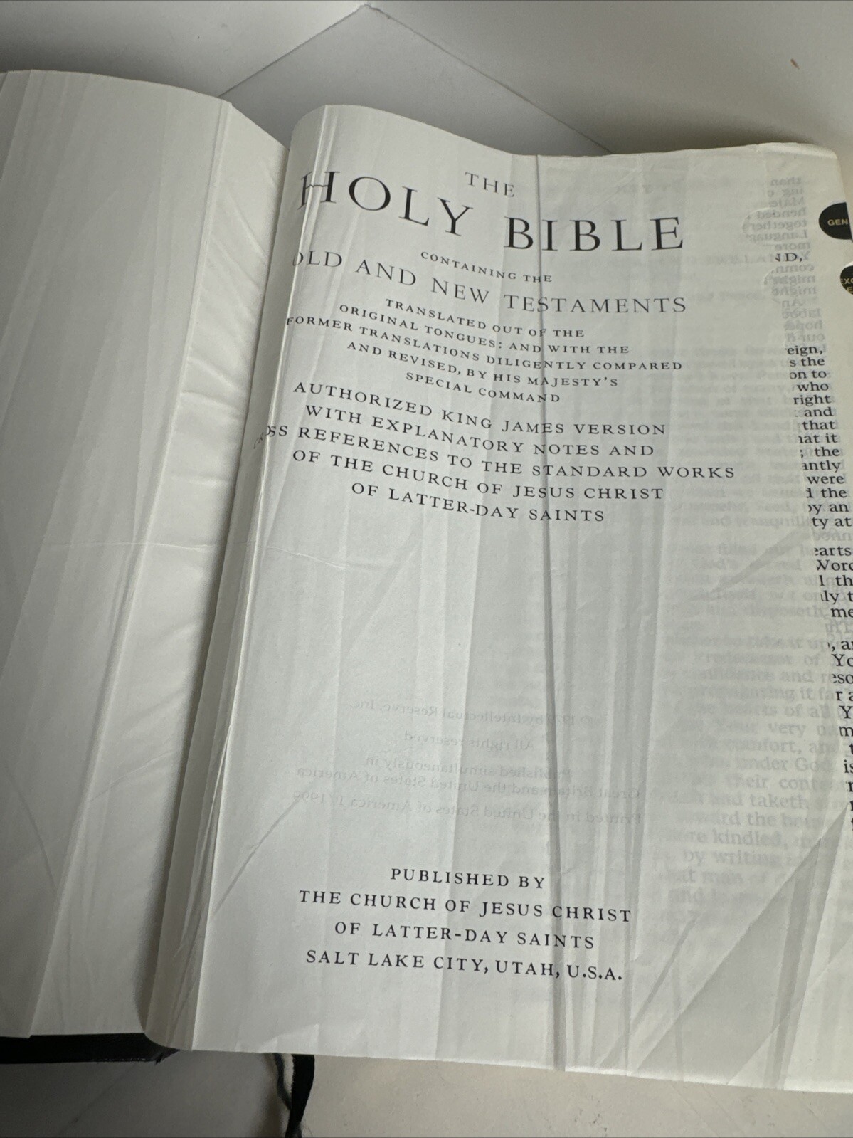 Holy Bible King James Version cross section reference as shown