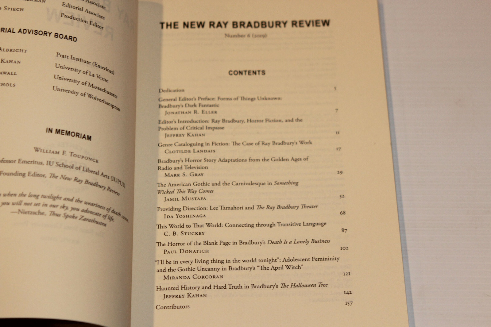 The New Ray Bradbury Review #6 – 2019 Fiction, Art, Commentary, History Journal
