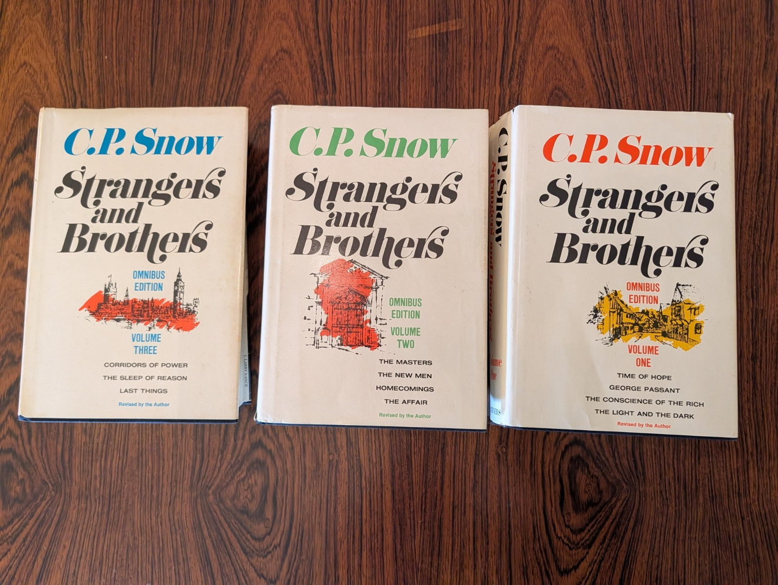 3 Volume Set | Strangers & Brothers | C.P. Snow | Omnibus Trilogy | 1972 | HCDJ