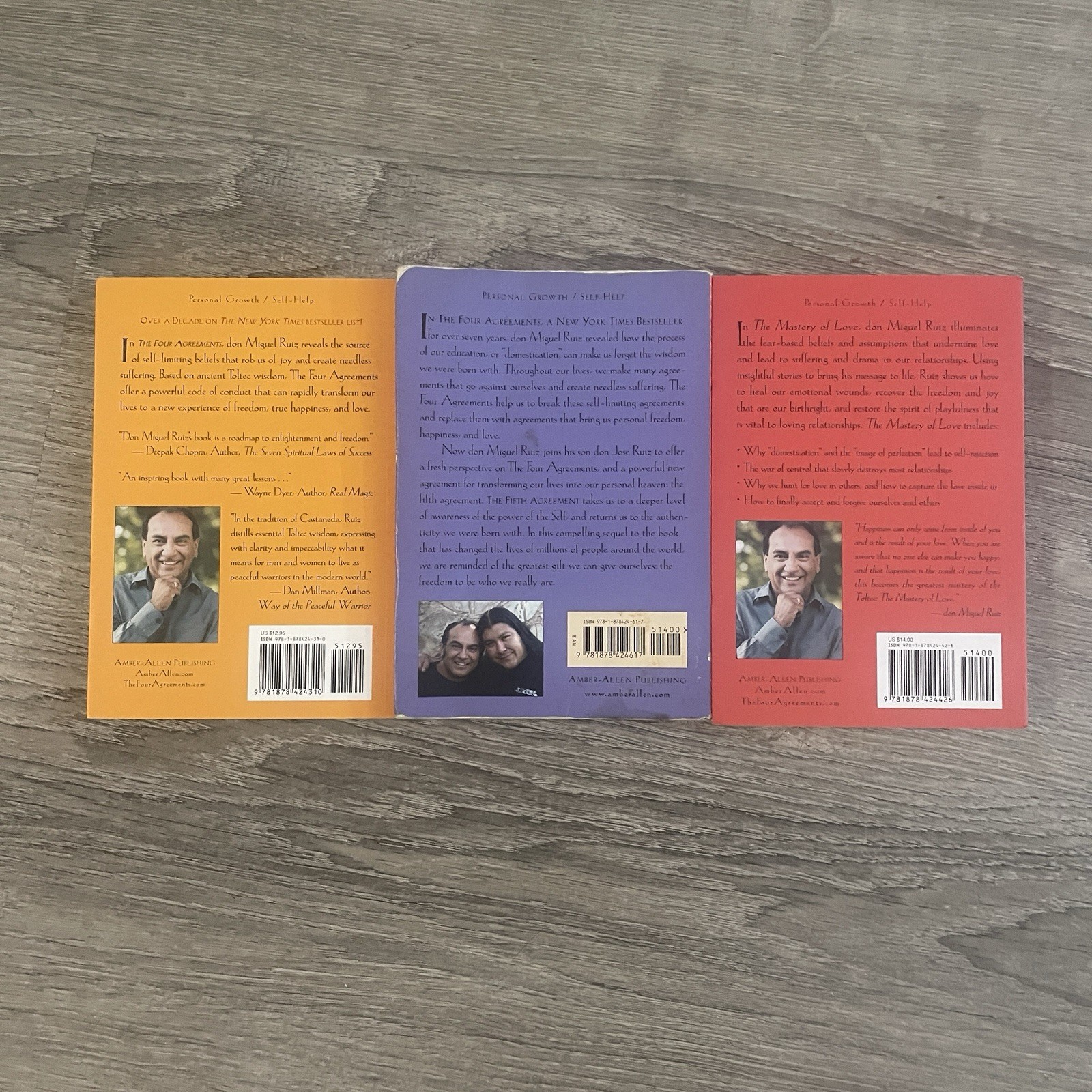 The Four Agreements 3 Book Set Lot by Don Miguel Ruiz Love Mastery 5th