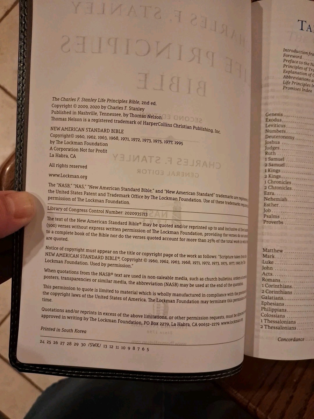 NASB Charles Stanley Life Principles Bible ~Retail $80 BLACK LEATHER SOFT 2nd Ed