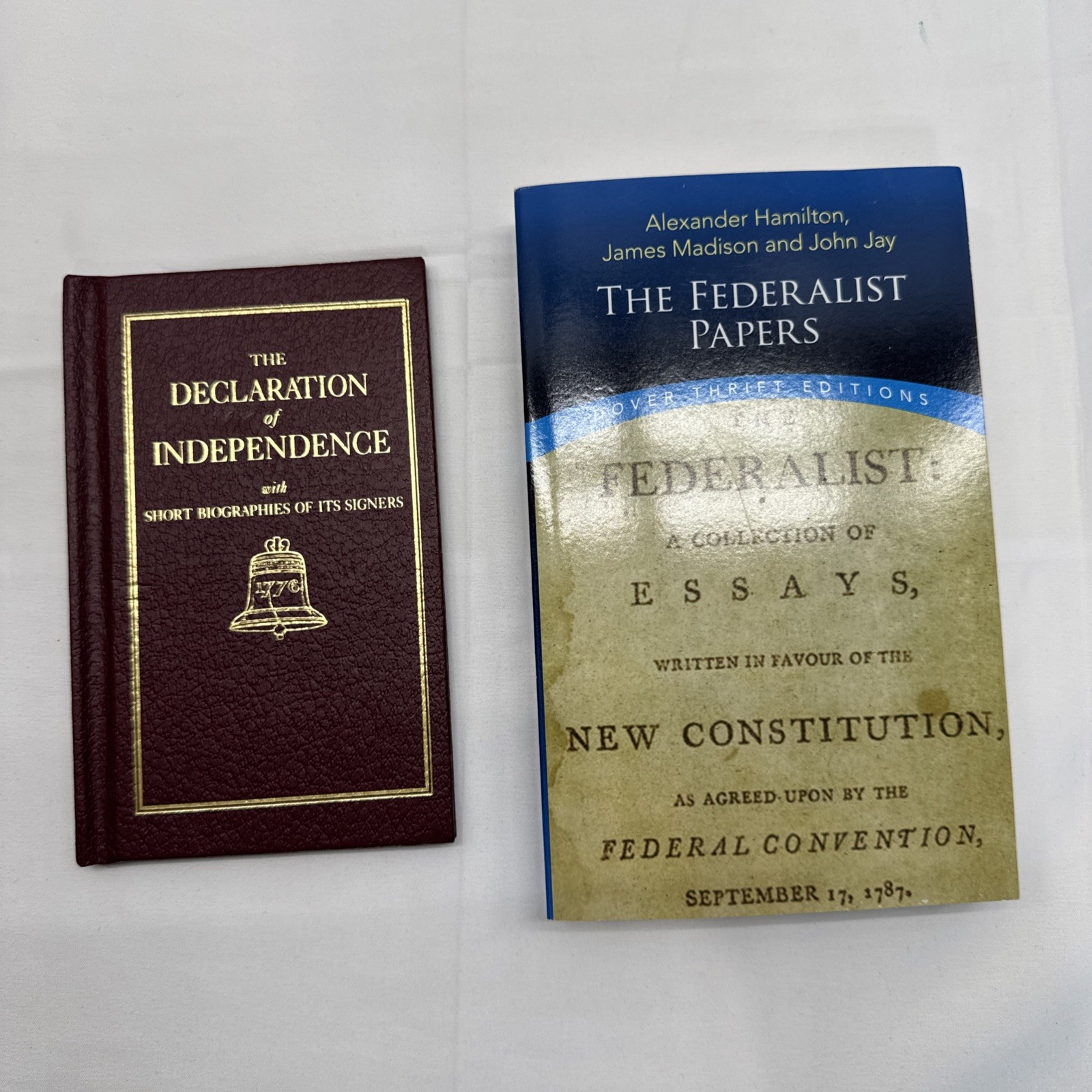 Lot of 2 Declaration of Independence w Short Biographies & The Federalist Papers