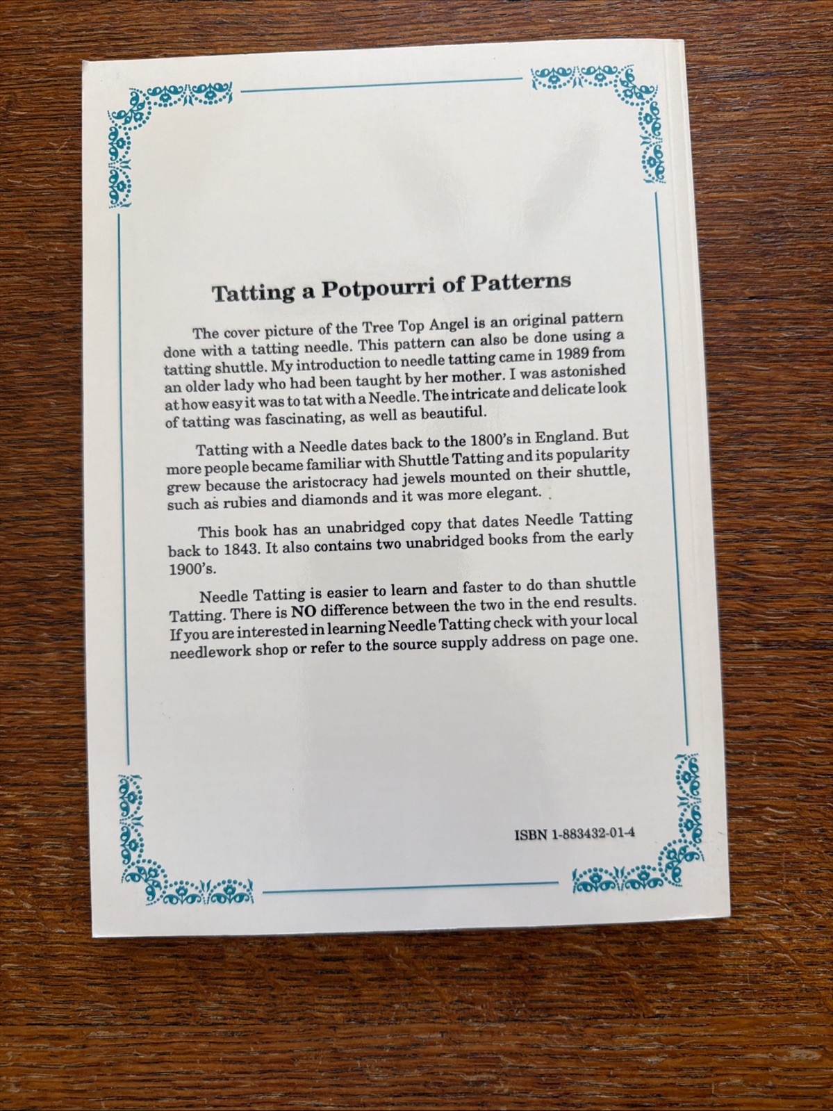 Tatting : A Potpourri of Patterns 1993 Softcover 80 Pages