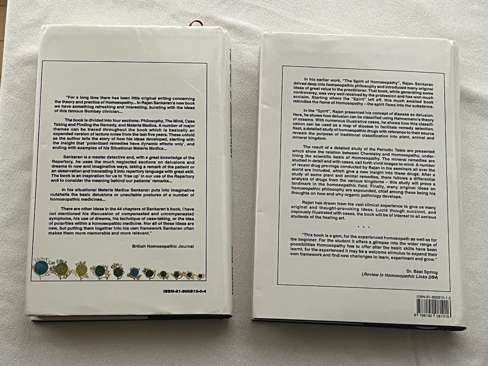 Sankaran The Spirit of Homoeopathy & The Substance 1: $19 or 2: $31 GOOD COND