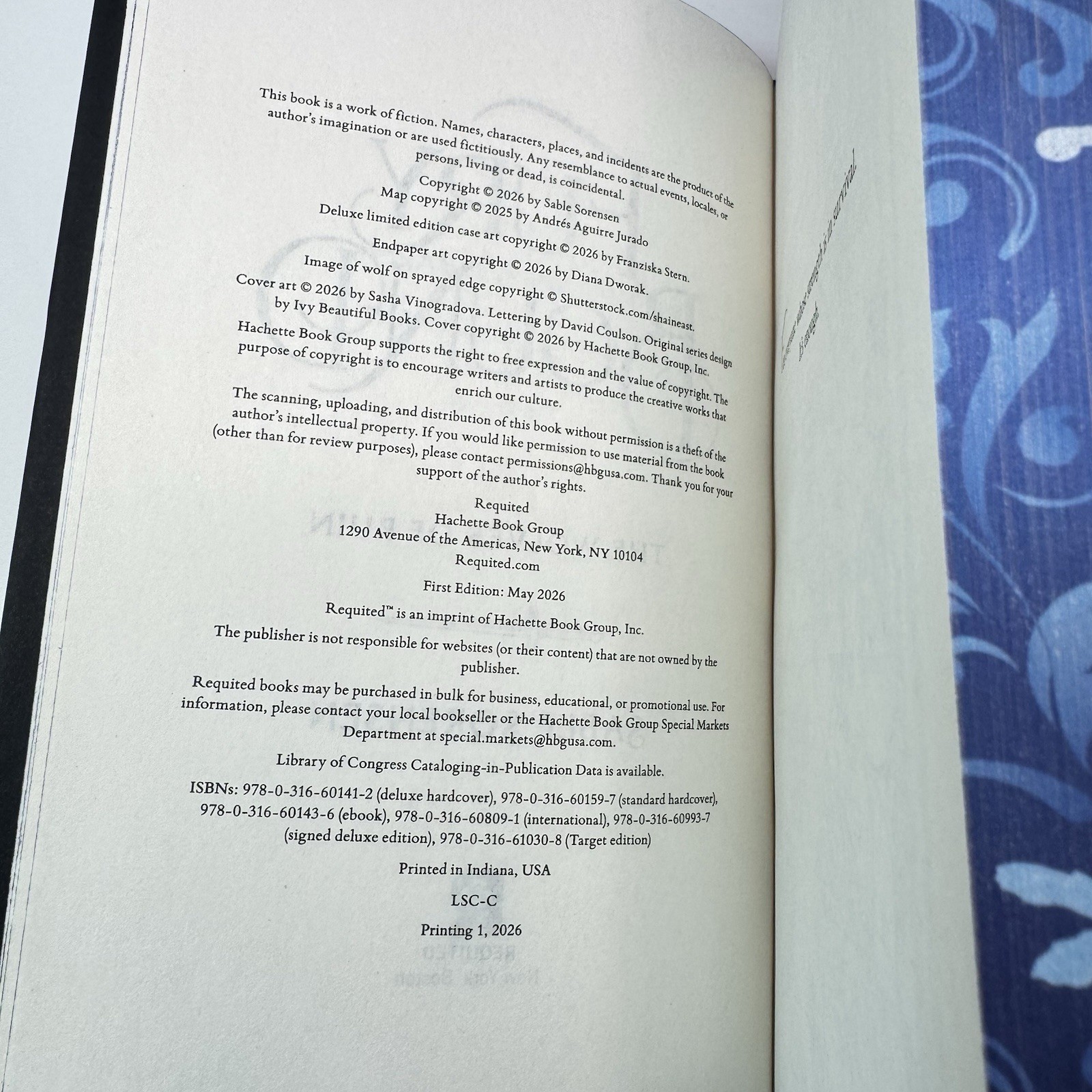 Fury Bound Sable Sorensen Barnes & Noble Deluxe Ed. Sprayed Edge HAND SIGNED New