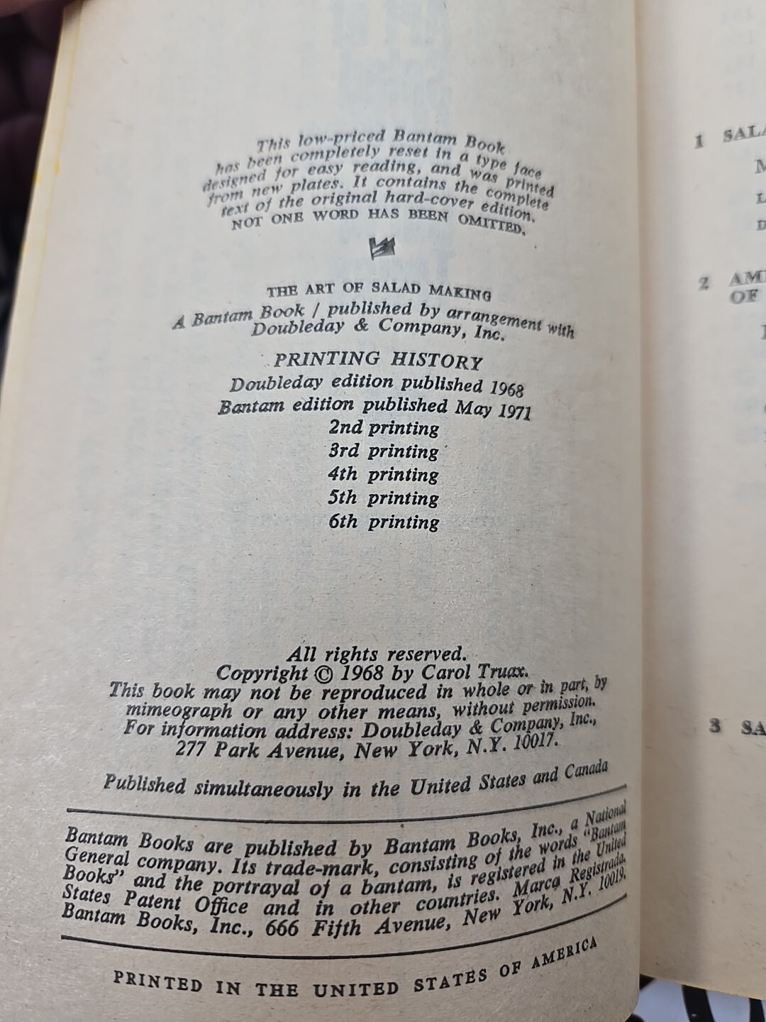 The Art of Salad Making / Soup & Sandwich Cookbook: 2 in 1 Cookbook (1971 PB)