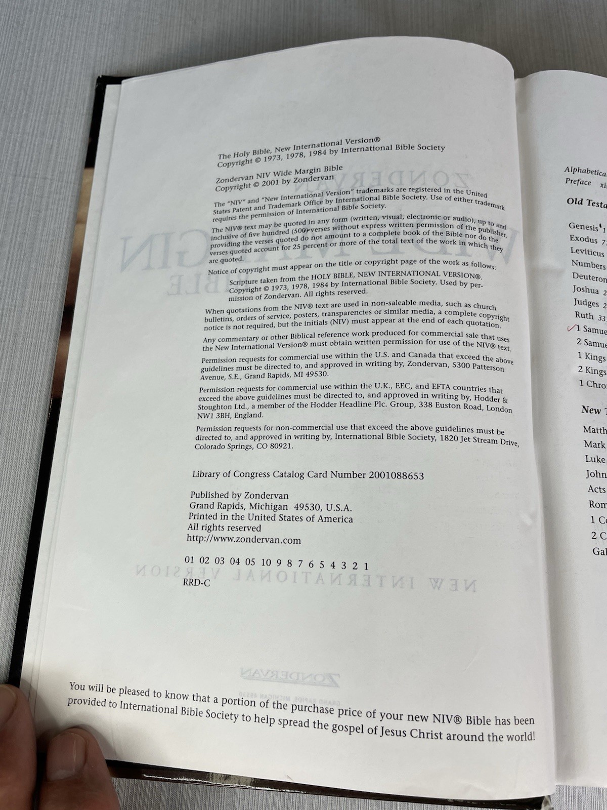 Zondervan NIV Wide Margin Bible by Zondervan Staff (2001, Hardcover) **Good**