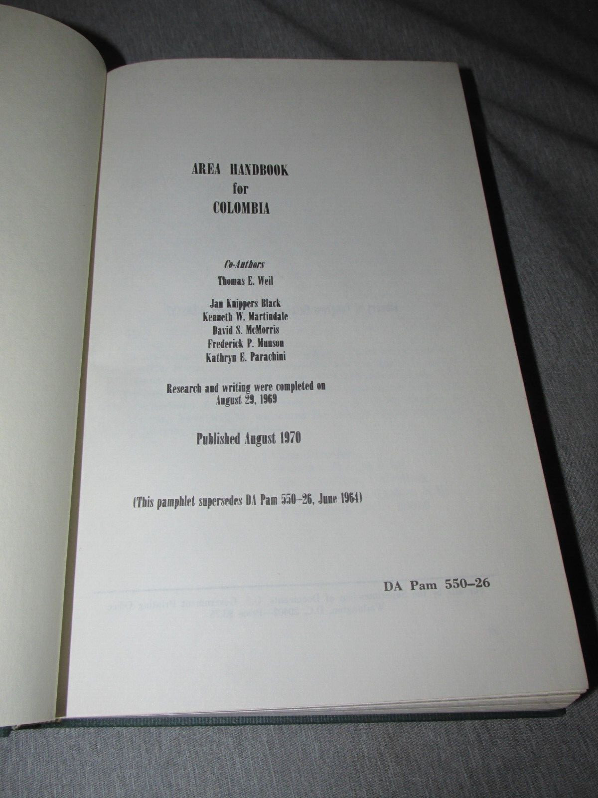 AREA HANDBOOK FOR SOUTH KOREA 1975 DA PAM 550-41 Hardback