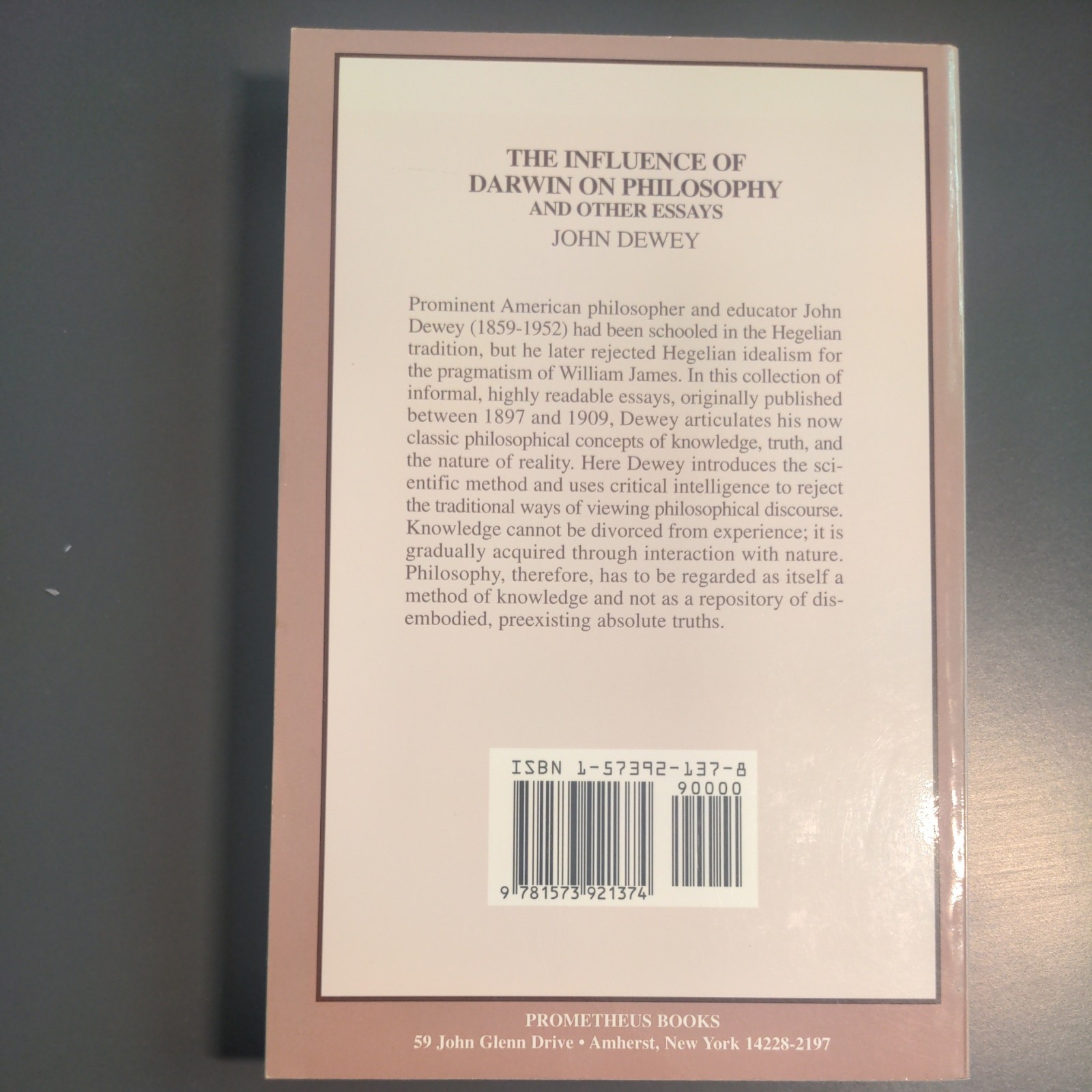 Influence of Darwin on Philosophy and Other Essays by Dewey, John