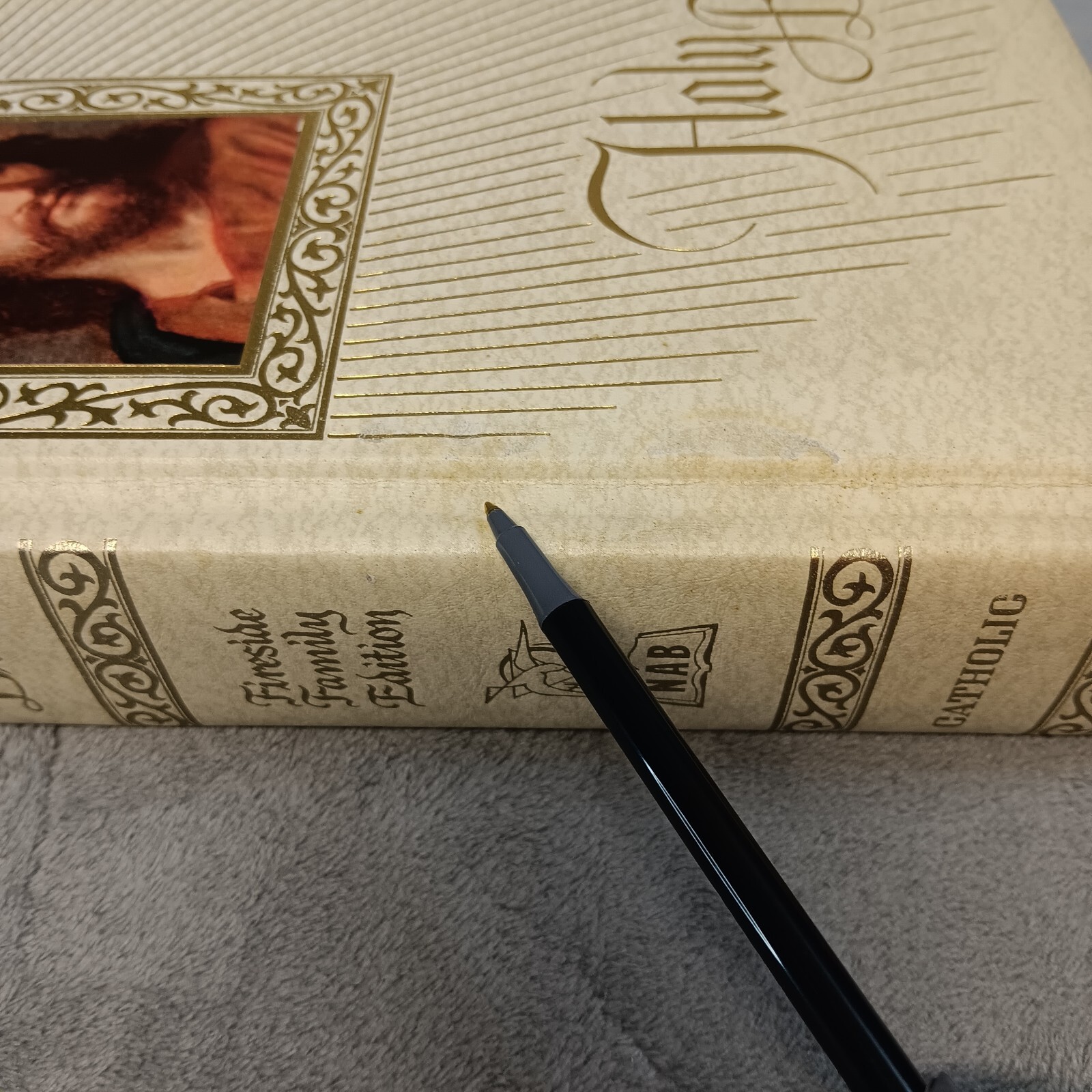 Holy Bible Fireside Family Edition NAB Catholic White Cover 1974-1975 1250+ Page