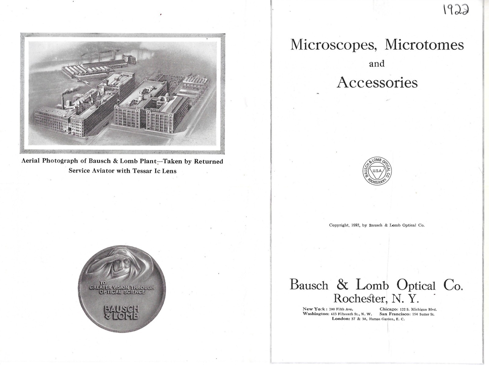 „MICROSCOPES, MICROTOMES and ACCESSORIES“ CATALOG – 1922