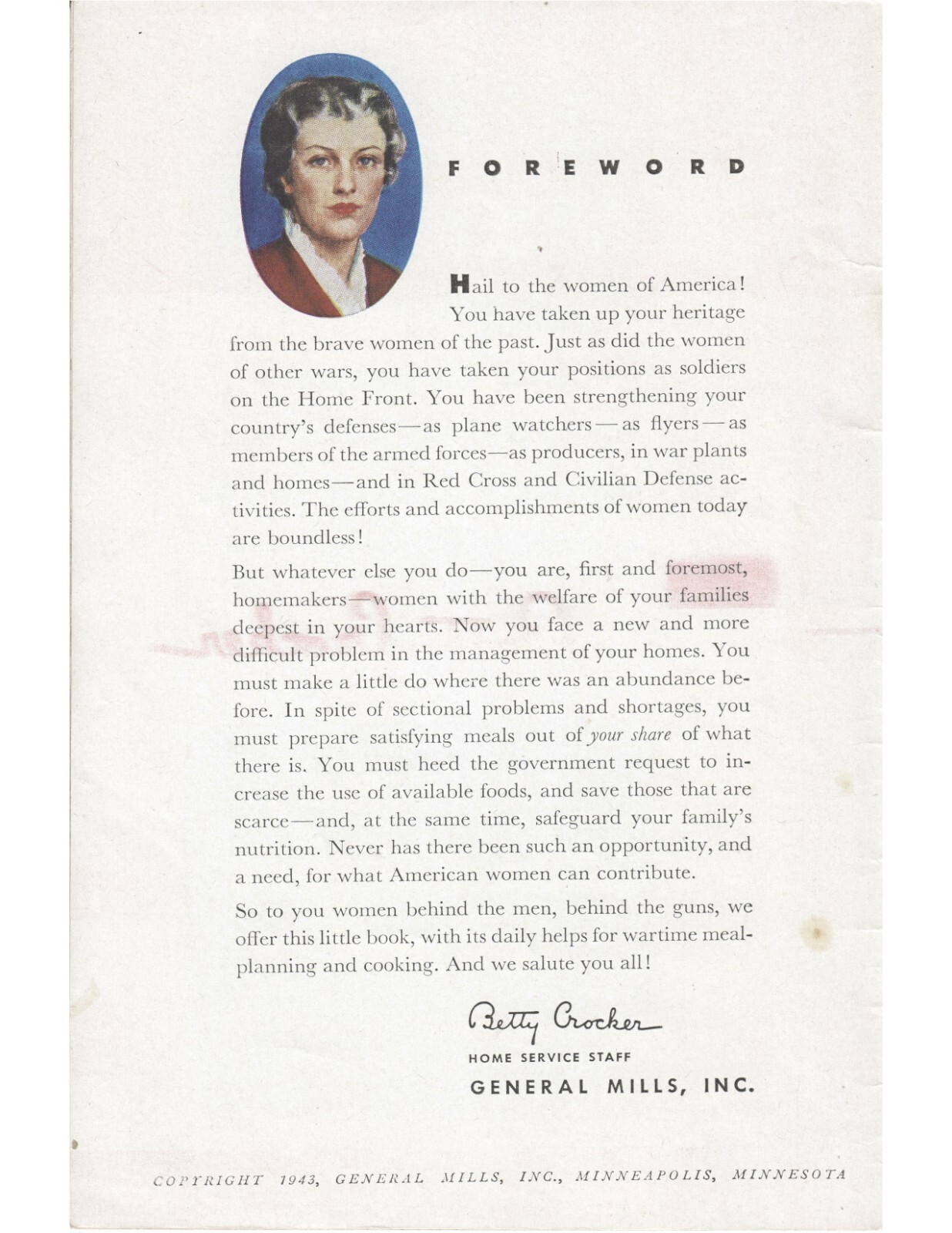 Betty Crocker: Your Share (WWII War Time Rations Cookbook) – Color Reprint NEW