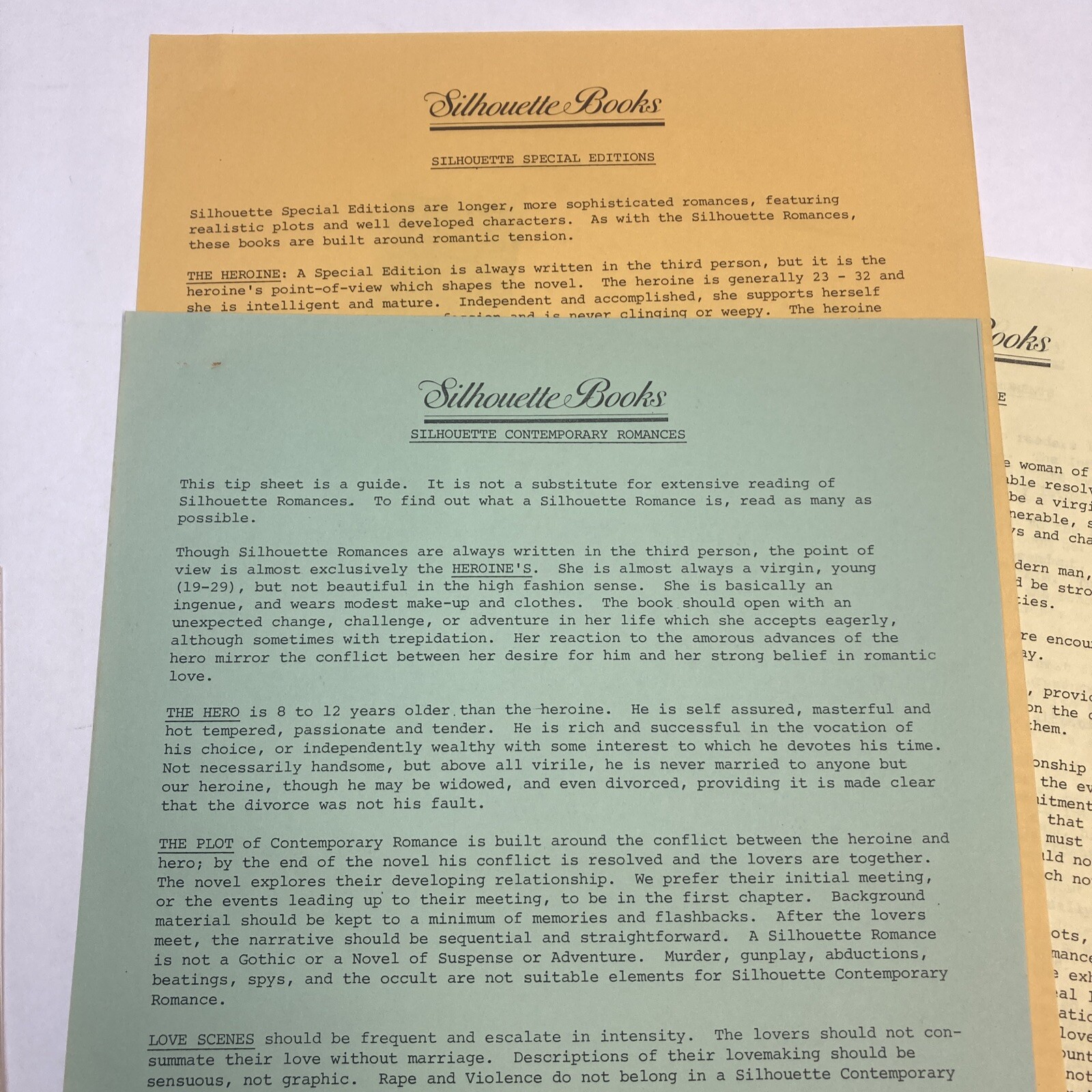 Silhouette Books How to Write a Romance Workshop Documents Vintage Pulp Romance