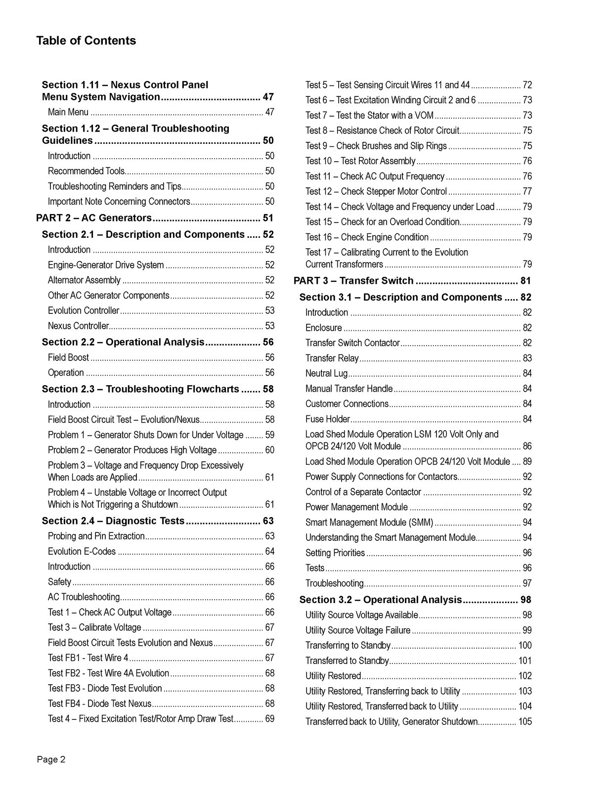 GENERAC Air Cooled Evolution Nexus Diagnostic Repair Manual – WIRE FASTENED