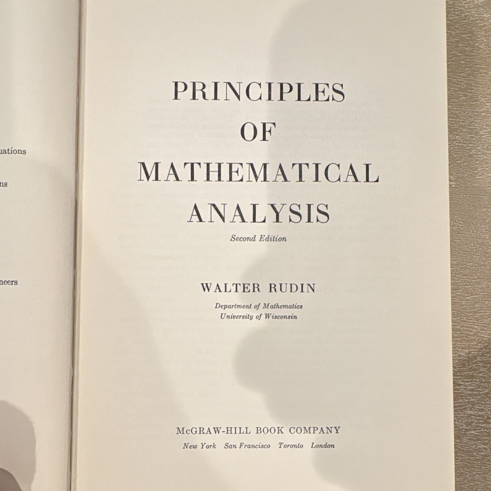 NASA Astrophysicist Math Library Rudin Applied Mathematics Analysis Lot