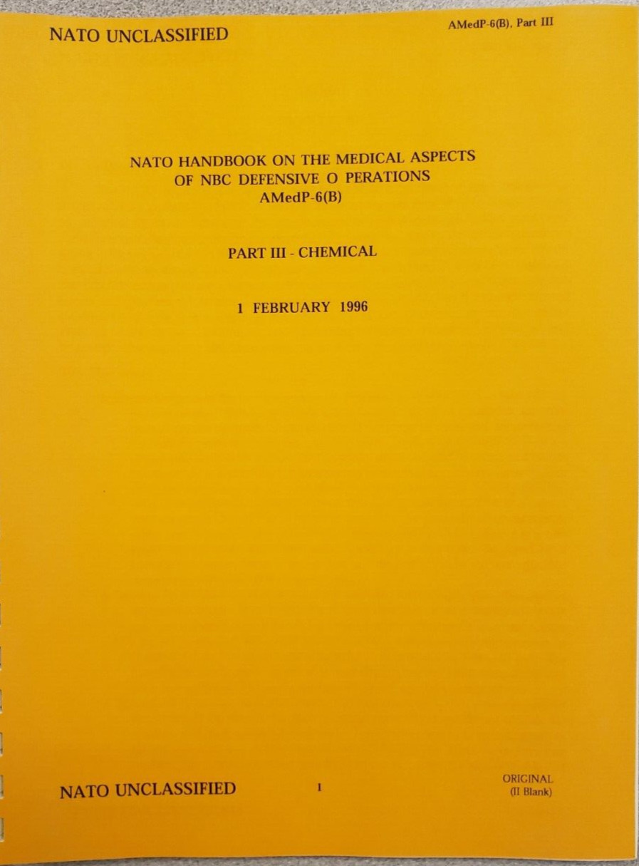 NATO Handbook on Medical Aspects of NBC Defensive Operations, 1996