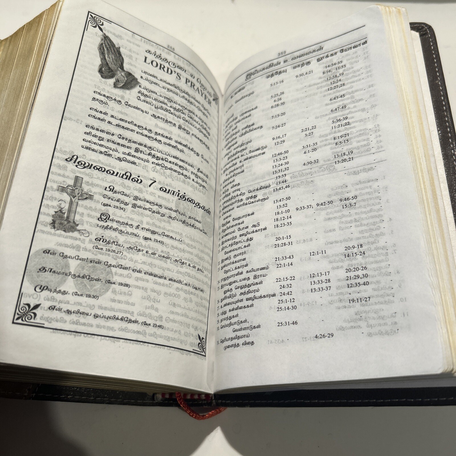 Compact Tamil Holy Bible & Hymnary – India – Leather Bound, Illustrated