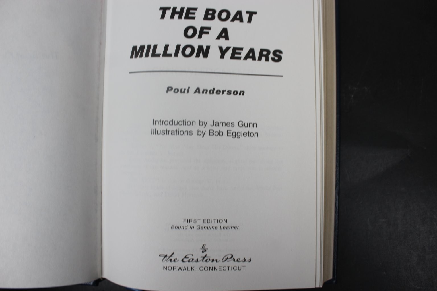 The Boat of a Million Years Poul Anderson 1989 Signed First Edition Leather ~VG