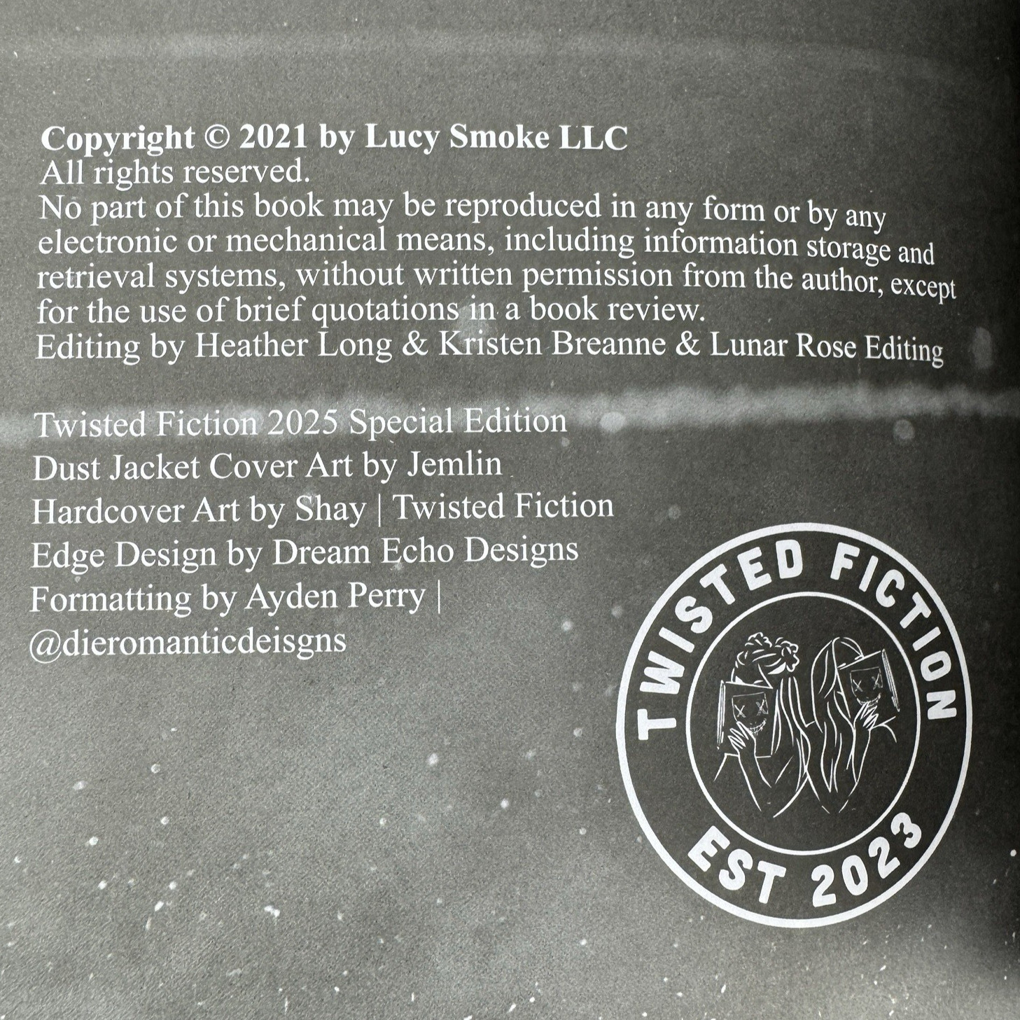 Twisted Fiction Lucy Smoke Poisoned Paradise Event Exclusive Hardcover
