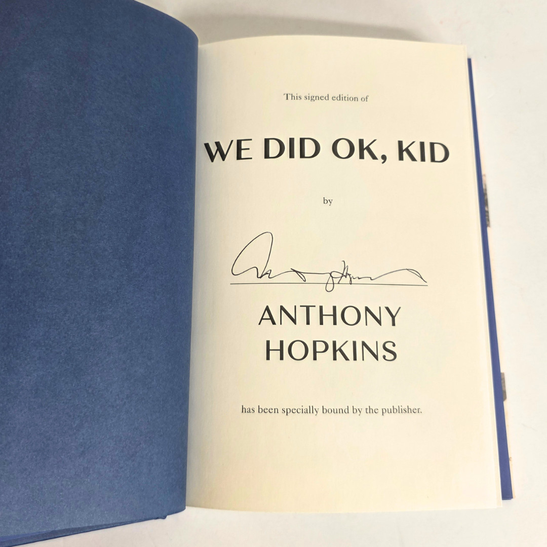 SIGNED Anthony Hopkins – We Did OK Kid Autographed Hardcover Book – NEW
