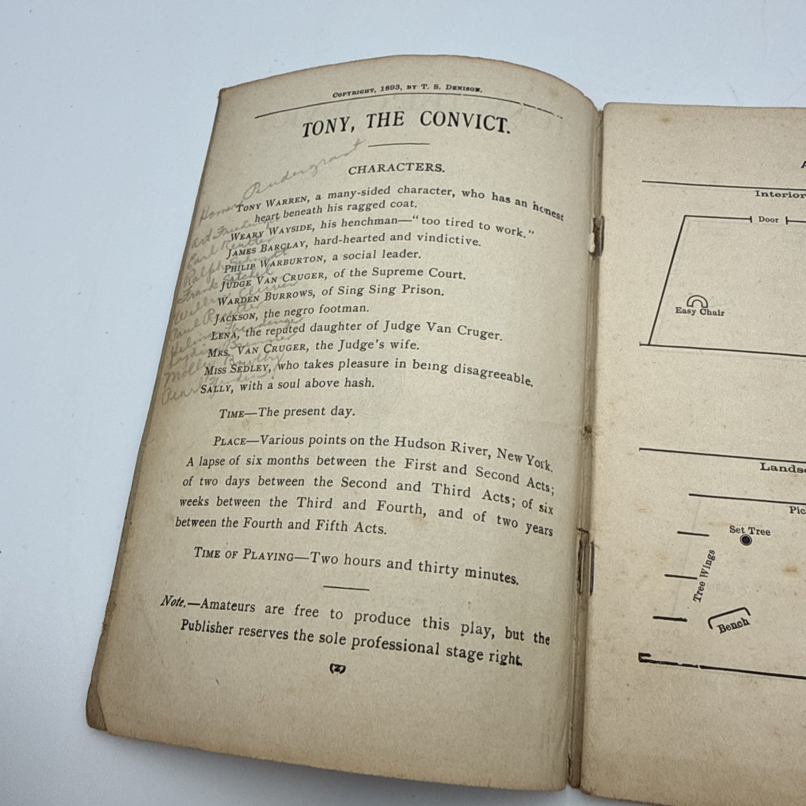 Vintage Denison’s Miscellaneous Plays Tony, The Convict