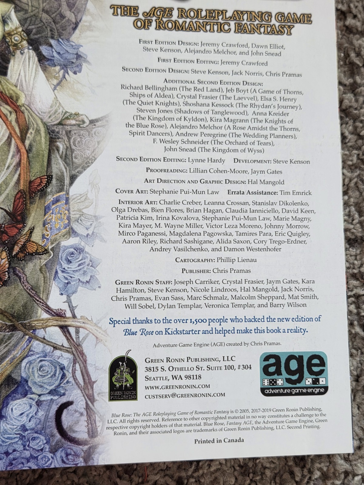 BLUE ROSE: THE AGE RPG OF ROMANTIC FANTASY By Jeremy Crawford & Steve Kenson
