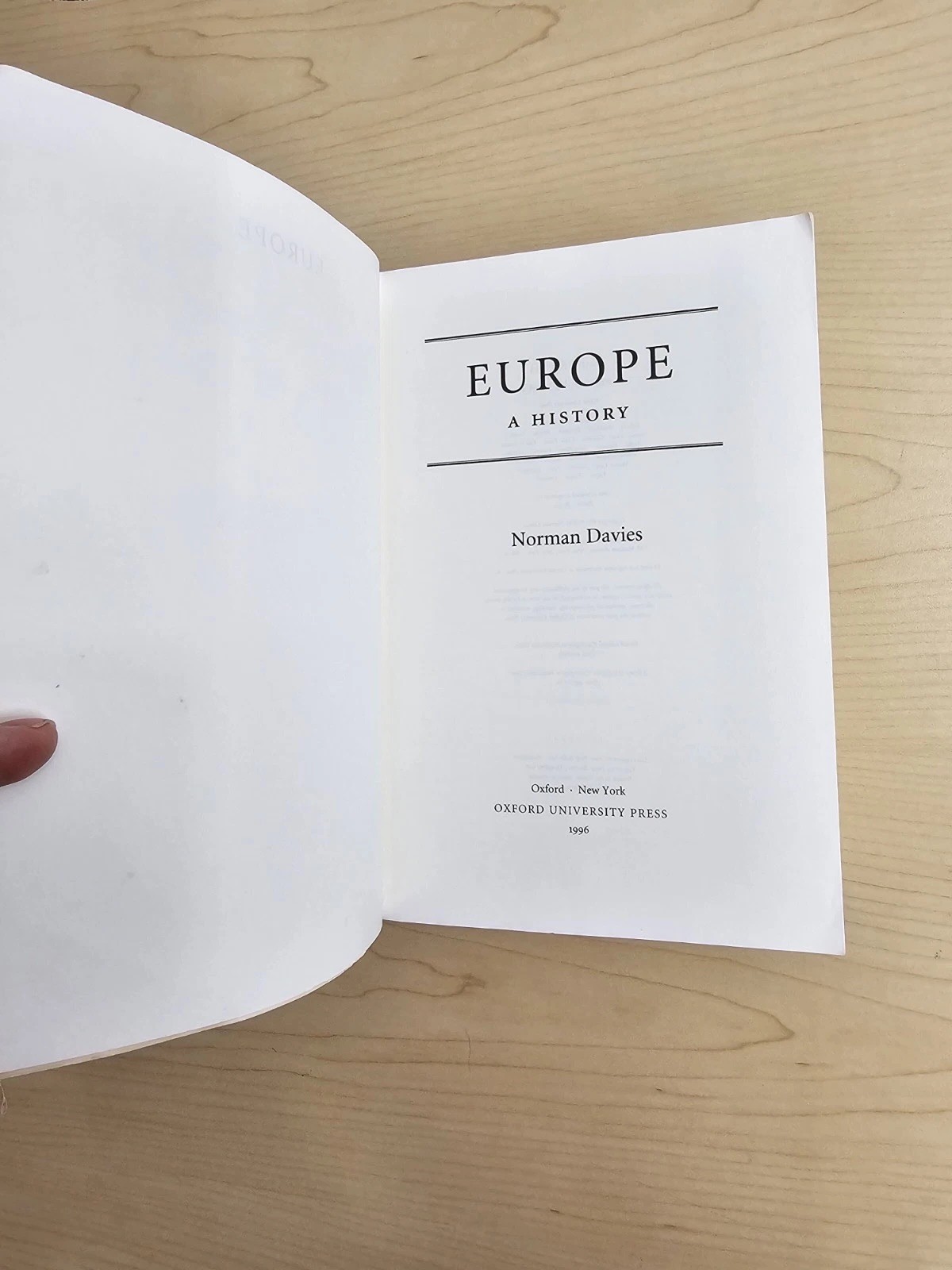 Europe: A History by Norman Davies Paperback Book Used