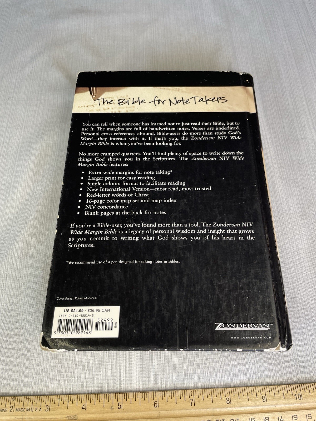 Zondervan NIV Wide Margin Bible by Zondervan Staff (2001, Hardcover) **Good**