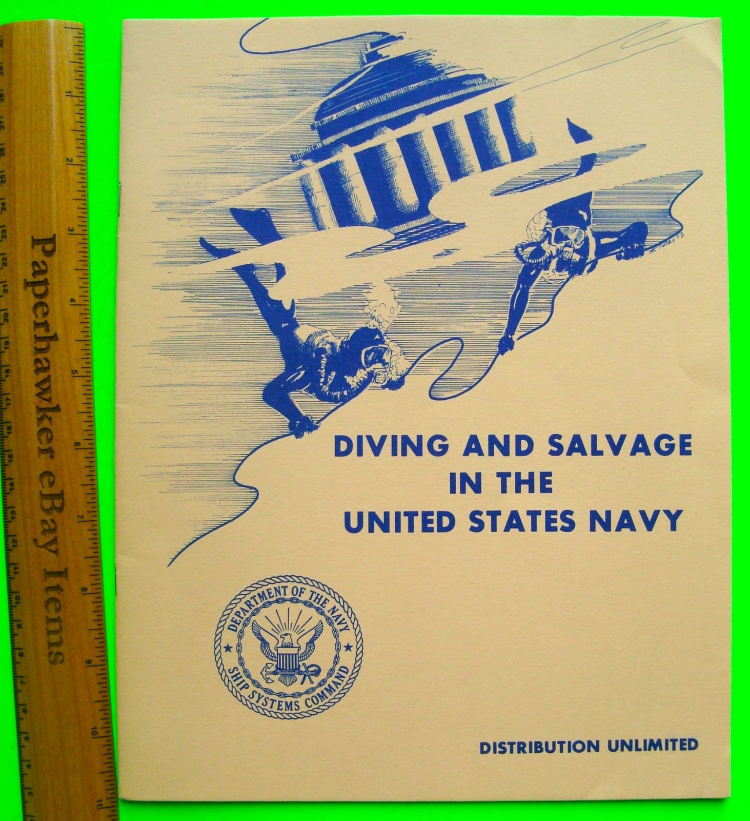 1974 DIVING AND SALVAGE IN THE U.S. NAVY Official USN Book BOB CARLISLE Xlnt+++