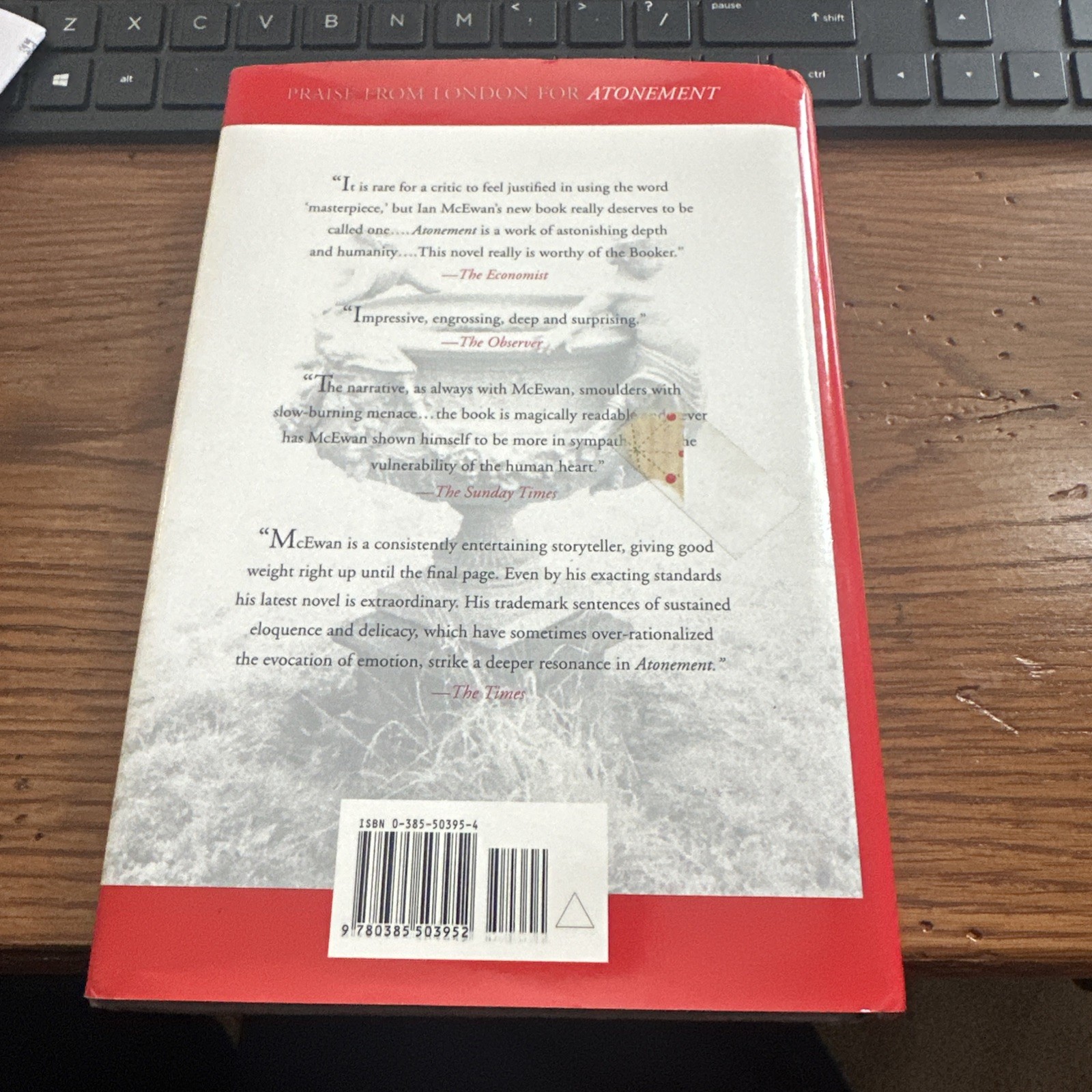 Atonement : A Novel by Ian McEwan (2002, Hardcover)