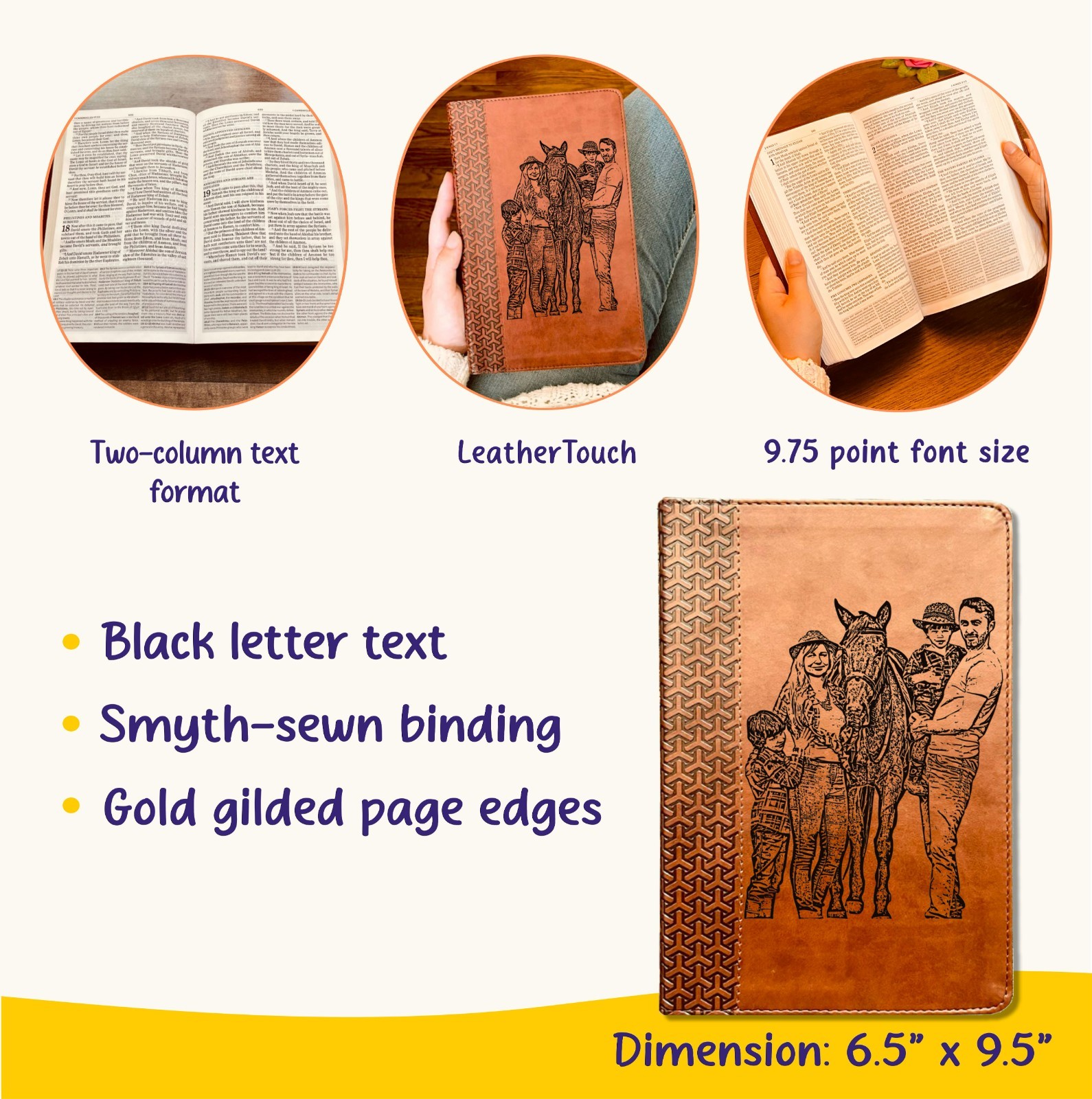 Personalized KJV Everyday Study Bible, Custom Photo Engraved, Christian Gifts