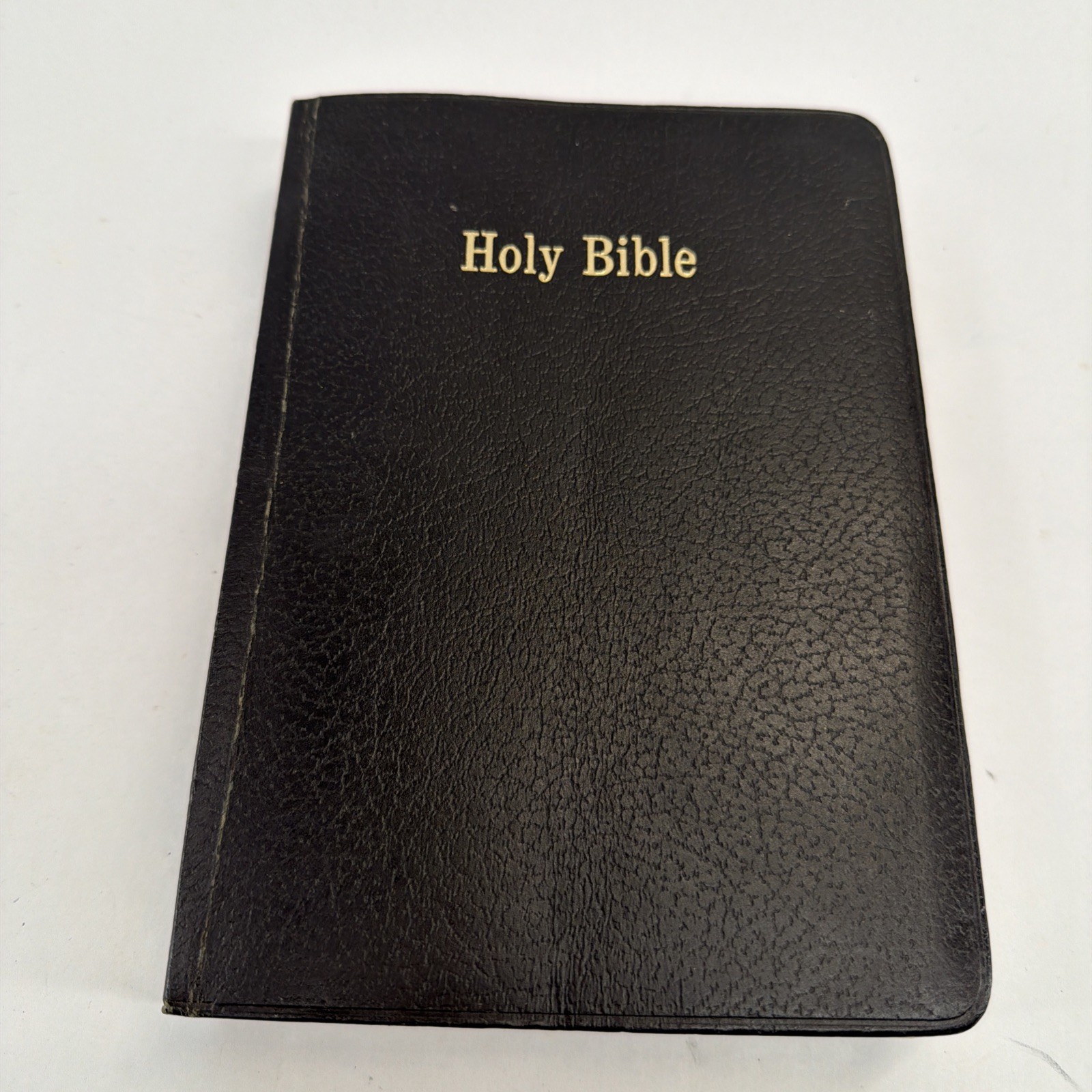 VTG 1971 Holy Bible Black Genuine Leather Revised Standard Version Melton No Rl