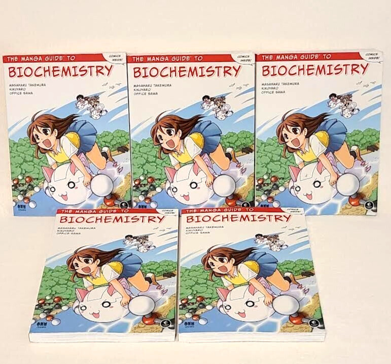 5x The Manga Guide to Biochemistry Book Lot – Takemura, Masaharu, Office Sawa K