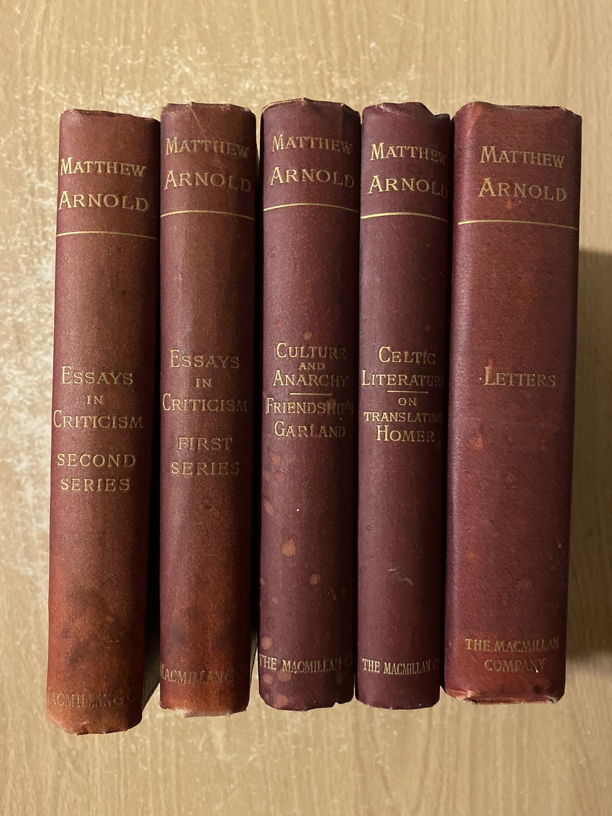 5 Matthew Arnold HC Books Culture & Anarchy Celtic Literature MacMillan Company