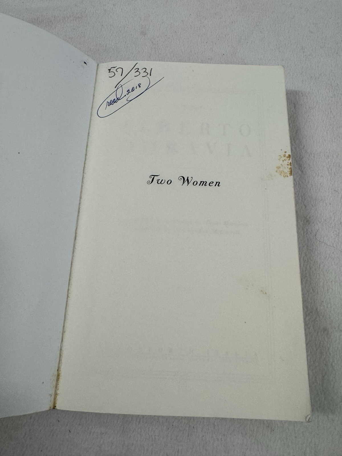 Two Women by Alberto Moravia (2001, Trade Paperback)