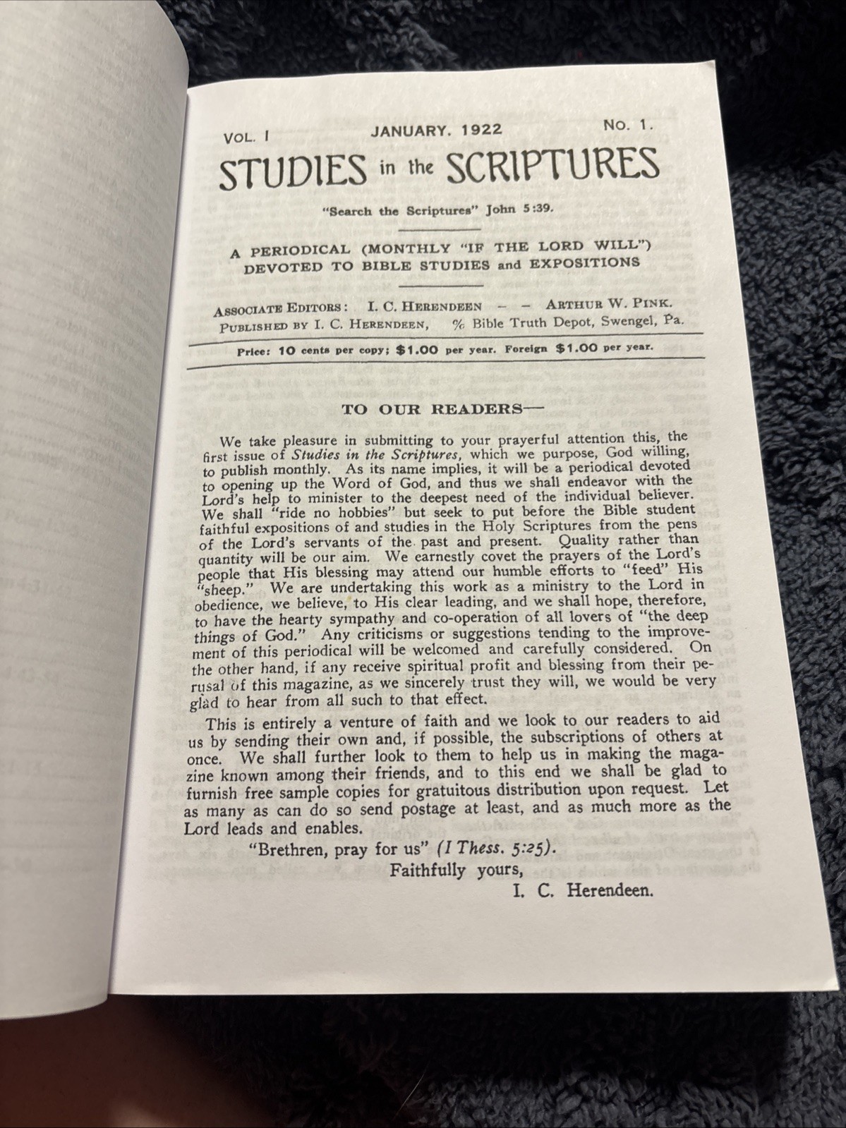 W Pink’s Studies in the Scriptures – 1922-23 by Arthur W. Pink (2001, Trade…