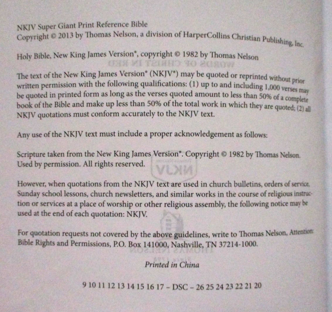 NKJV Super Giant Print Bible red letter brown leathersoft religion